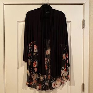 Sheer Floral Hi Lo Over piece 1x